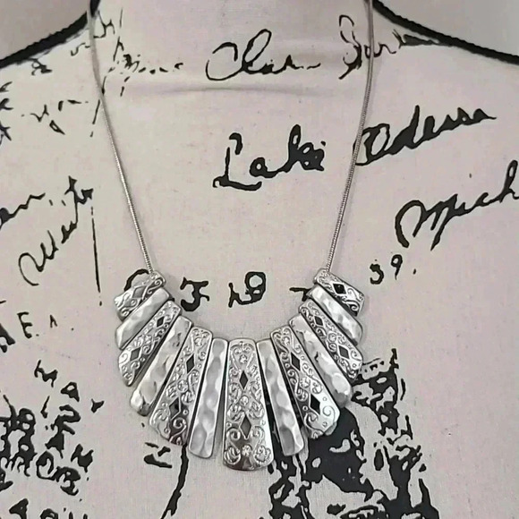 #15 set of 3 fashion necklaces long beaded tassel geometric silver - Picture 3 of 4